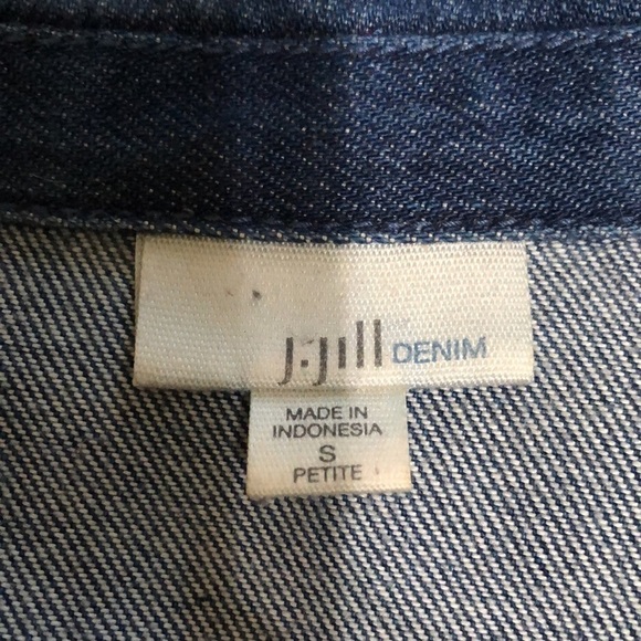 J Jill soft denim jacket with fray pockets size s - Picture 5 of 9